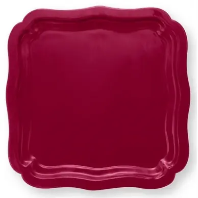 Remise Plateau de Service Pip Studio Square Enamelled Dark Pink 40 x 40 cm